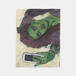 Goblin Meisje Mobiele Telefoon Selfie Fantasy Art  Fleece Deken