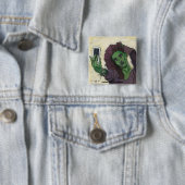 Goblin Meisje Mobiele Telefoon Selfie Fantasy Art  Vierkante Button 5,1 Cm (In situ)