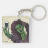 Goblin Meisje Mobiele Telefoon Selfie Grafische Sl Sleutelhanger (Achterkant)