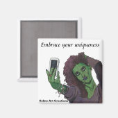 Goblin Meisje Mobiele Telefoon Selfie Koelkastmagn Magneet (Voorkant / Achterkant)