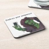 Goblin Meisje Mobiele Telefoon Selfie Plastic Onde Bier Onderzetter (Linkerzijde)