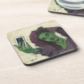 Goblin Meisje Mobiele Telefoon Selfie Plastic Onde Bier Onderzetter (Linkerzijde)
