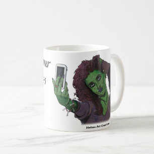 Goblin Meisje Telefoon Selfie Fantasy Art Koffie M Koffiemok
