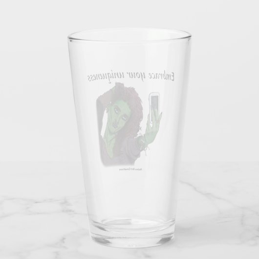 Goblin Meisje Telefoon Selfie Fantasy Drink Glas (Achterkant)