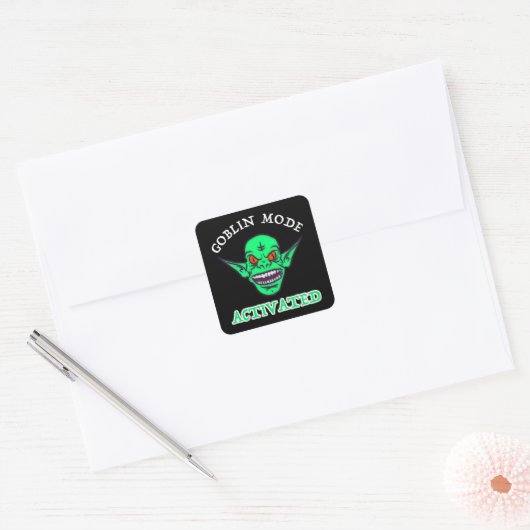 Goblin Mode geactiveerd Vierkante Sticker (Envelop)