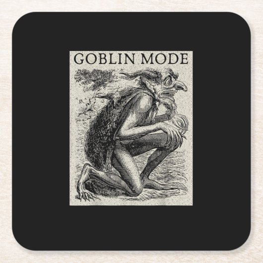 Goblin Mode Goblincore Fairycore Middeleeuwse Grun Kartonnen Onderzetters (Voorkant)
