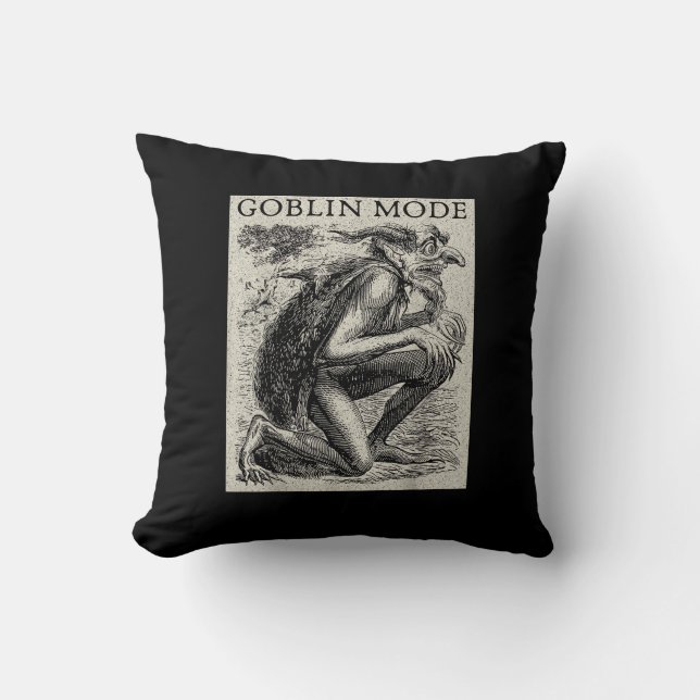 Goblin Mode Goblincore Fairycore Middeleeuwse Grun Kussen (Voorkant)