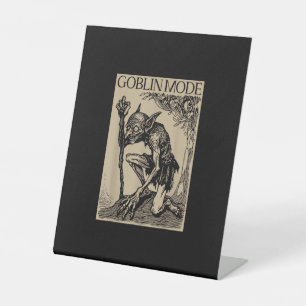 Goblin Mode Goblincore Vintage Esthetiek Grappig Reclamebord Met Voetstuk