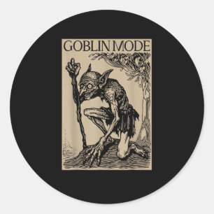 Goblin Mode Goblincore Vintage Esthetiek Grappig Ronde Sticker