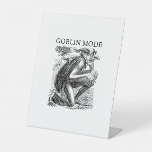 Goblin Mode Goblincore Vintage Esthetiek Grappig U Reclamebord Met Voetstuk