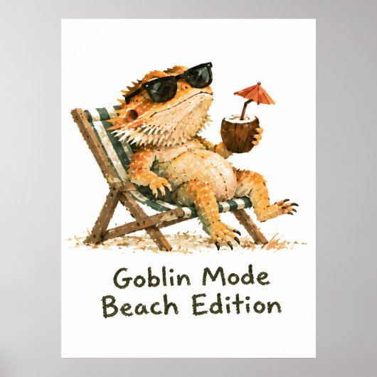 Goblin Mode Strandeditie Baardagaam Kunst Poster (Voorkant)