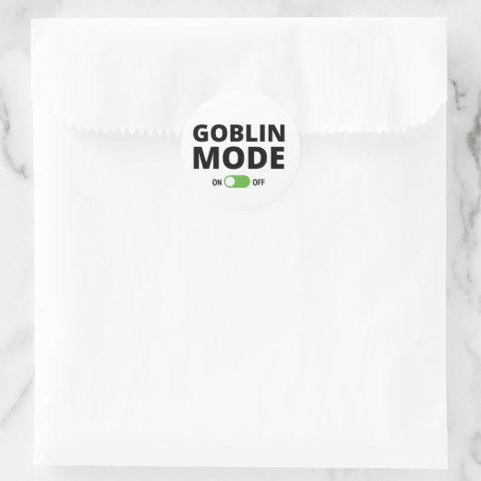 Goblin-modus ingeschakeld ronde sticker (Tas)