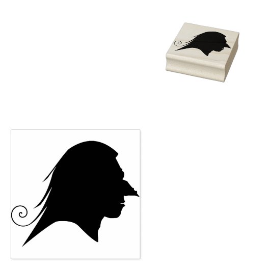 Goblin profiel silhouette kunststempel rubberstempel (Gestempeld)