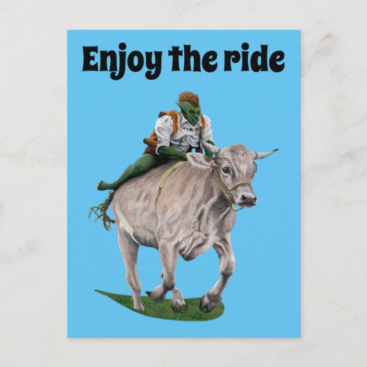 Goblin Rider Ox Racer Fantasy Art Briefkaart (Voorkant)