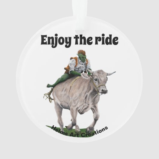 Goblin Rider Ox Racing Fantasy Acryl Ornament (achterkant)