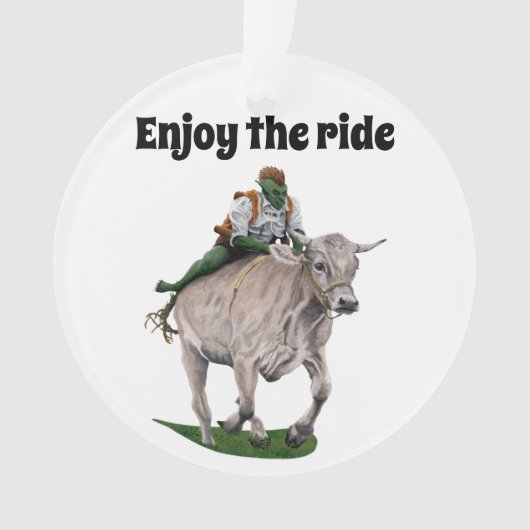 Goblin Rider Ox Racing Fantasy Acryl Ornament (voorkant)
