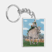 Goblin Rider Ox Racing Fantasy Art Sleutelhanger (Voorkant Links)