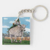 Goblin Rider Ox Racing Fantasy Art Sleutelhanger (Achterkant)