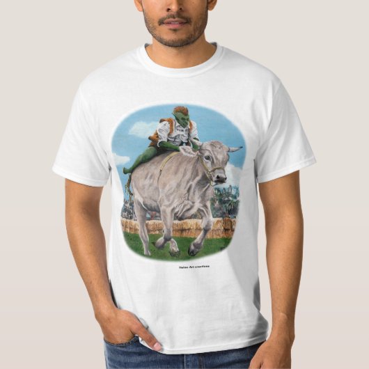 Goblin Rider Ox Racing Fantasy Art T-shirt (Voorkant)