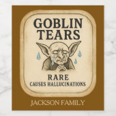 Goblin Tears Tonic Wijn Etiket (Enkel label)