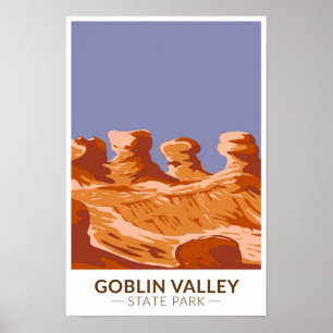 Goblin Valley State Park Utah Retro Poster