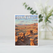 Goblin Valley State Park Utah Zonsondergang Briefkaart (Staand voorkant)