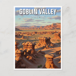 Goblin Valley State Park Utah Zonsondergang Briefkaart