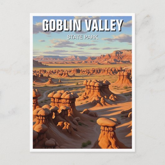 Goblin Valley State Park Utah Zonsondergang Briefkaart (Voorkant)