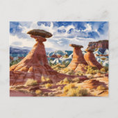 Goblin Valley State Park, Waterverf schilderkunst Briefkaart (Voorkant)
