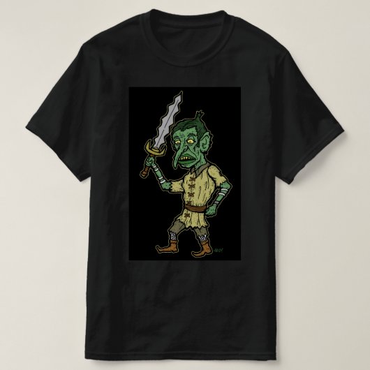 Goblin vechter met golvend zwaard t-shirt (Design voorkant)