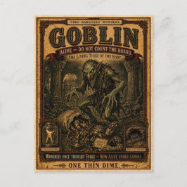 Goblin, Vintage Circus Monster Briefkaart