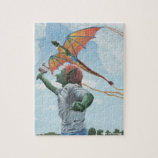 Goblin Vliegende Dragon Kite Kleine Fantasy Puzzel (Verticaal)