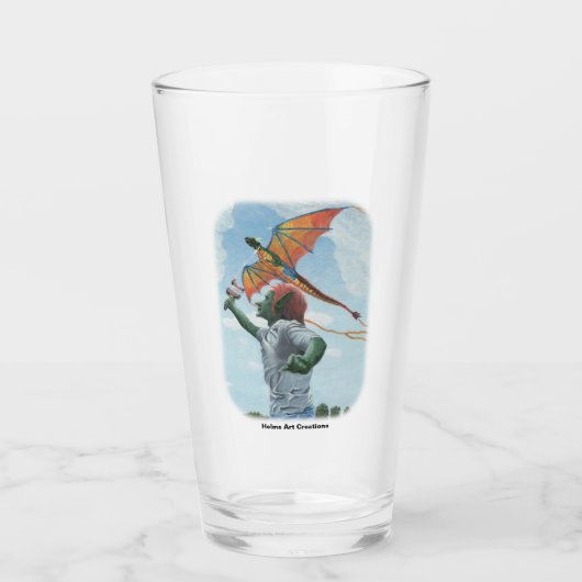 Goblin Vliegende Regenboog Draak Fantasy Art Glass Glas (Voorkant)