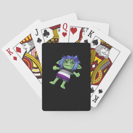 Goblincore Aseksuele Pride Goblin Klassieker Pokerkaarten (Achterkant)
