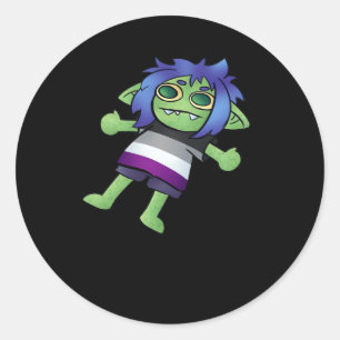 Goblincore Aseksuele Trots Goblin Klassieker Ronde Sticker