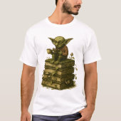 Goblincore Bookworm Mushroom Fantasy T-shirt (Voorkant)