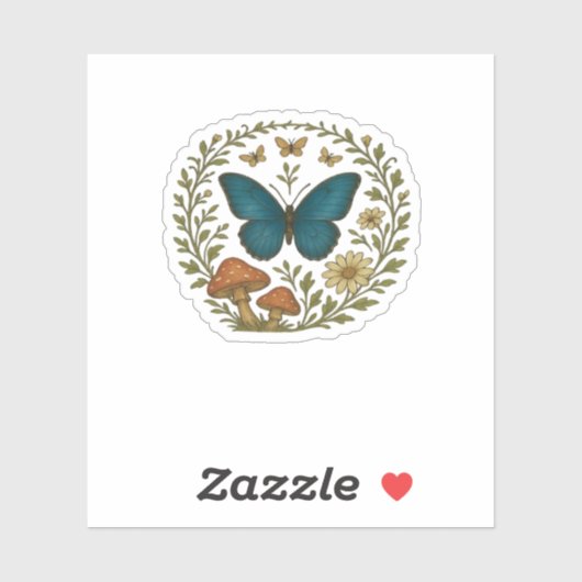 Goblincore Butterfly Fairycore Botanical Apparel C Sticker (Vel)