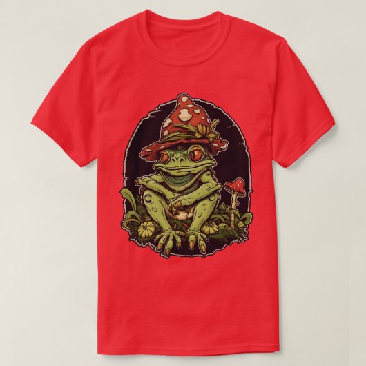 Goblincore Esthetische Kikker Paddestoel Dark Acad T-shirt (Design voorkant)