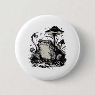 Goblincore Frog Minimal Classic Design Ronde Button 5,7 Cm