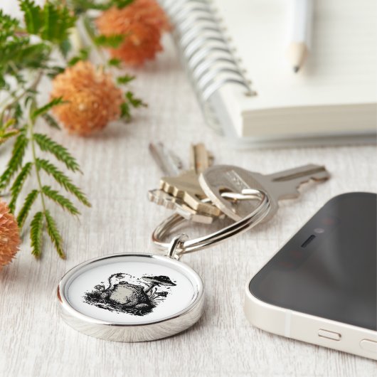 Goblincore Frog Minimal Classic Design Sleutelhanger (Zijkant)