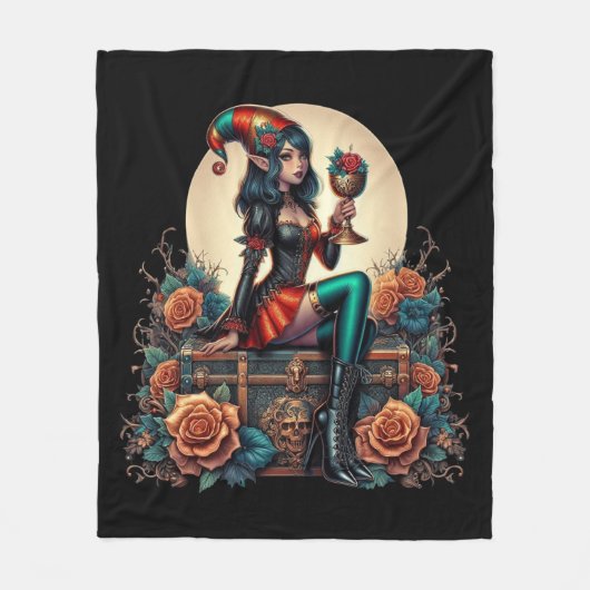 Goblincore Gothic Fairy Fantasy Halloween Fleece Deken (Voorkant)