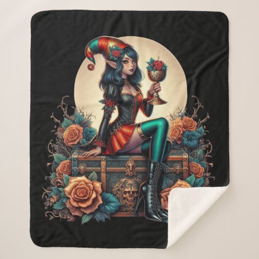 Goblincore Gotische Sprookje Fantasy Hallowmas     Sherpa Deken (Voorkant)