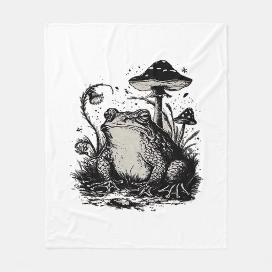 Goblincore Kikker Minimaal Klassiek Ontwerp Fleece Deken (Voorkant)