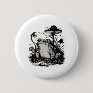 Goblincore kikker minimaal klassiek ontwerp ronde button 5,7 cm