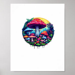 Goblincore Kleurrijke Paddenstoelen Klassiek Poster
