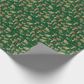 Goblincore Mushroom Frog Snail Dragonfly Pattern Cadeaupapier (Hoek)