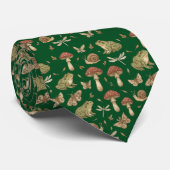 Goblincore Mushroom Frog Snail Dragonfly Pattern Stropdas (Opgerold)