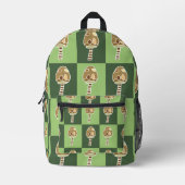 Goblincore Mushroom Groen geruit Goblincore Bedrukte Rugzak (Voorkant)