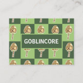 Goblincore Mushroom Groen geruit Goblincore Visitekaartje (Voorkant)