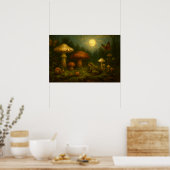 Goblincore Paddenstoelen, Slakken & Kikker in het Poster (Keuken)